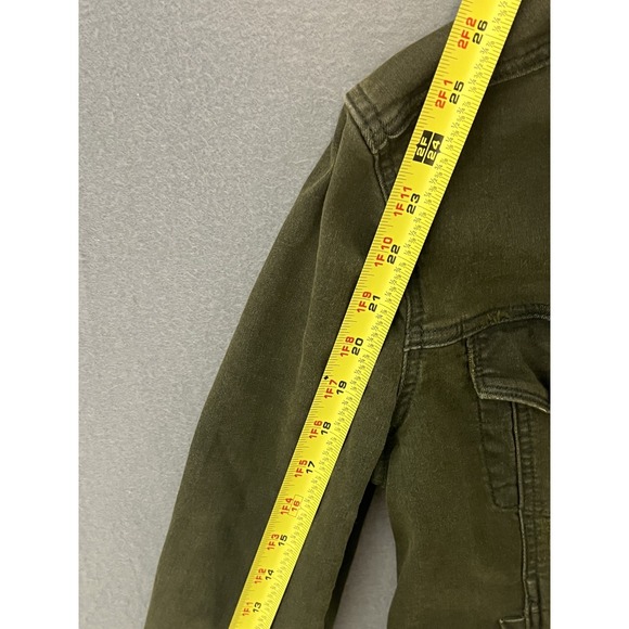 Articles of Society Women's Olive Green Distressed Trucker Jean Jacket Size S - Picture 4 of 8